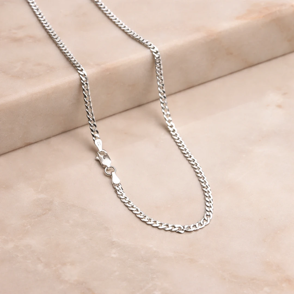 Cadena tipo eslabón Cubano en Plata S925 para Caballero