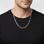 Cadena Figaro 65cm 6mm Hombre Plata 925