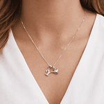 Collar de inicial con dije de corazón Plata Esterlina S925