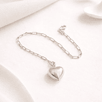 Pulsera eslabonada con corazón en Plata Esterlina S925
