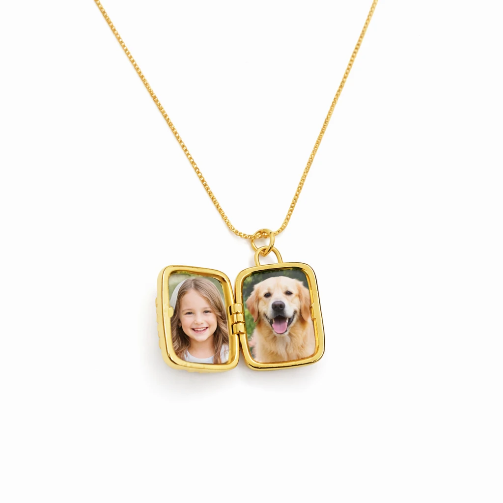 Relicario rectangular diseño Sagrado Corazón 