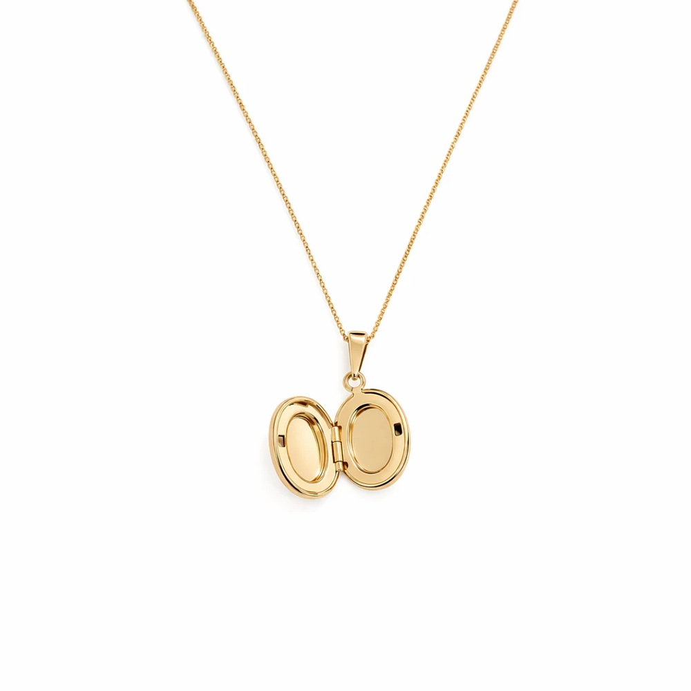 Relicario ovalado mini tipo espejo Oro Laminado