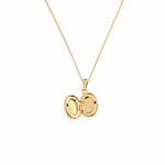 Relicario ovalado mini tipo espejo Oro Laminado