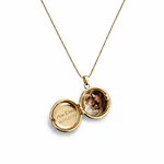 Relicario circular blanco con diseño de sol