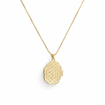 Relicario ovalado irregular diseño Ángel dorado 