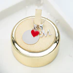 Collar medalla personalizable 15mm con Letra y Corazón en Plata 925