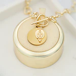 Collar cadena de corazones con medalla de 20mm personalizable y virgen