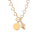 Collar cadena de corazones con medalla de 20mm personalizable y virgen