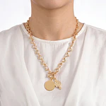 Collar cadena de corazones con medalla de 20mm personalizable y virgen