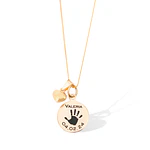 Collar medalla 15mm personalizable con dije de corazón Oro Laminado