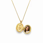 Relicario ovalado diseño tulipán morado 