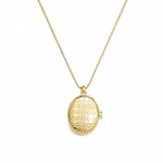 Relicario ovalado diseño tulipán morado 