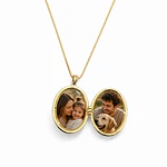 Relicario ovalado aguamarina diseño de mandala 