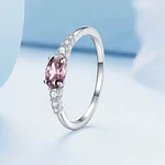 Anillo con circón rosado en plata S925
