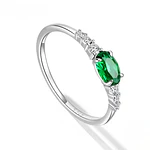 Anillo para dama en plata S925 Circón verde 