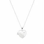 Relicario corazón con diseño de estrella Plata S925