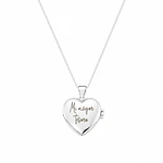 Relicario corazón con diseño de estrella Plata S925