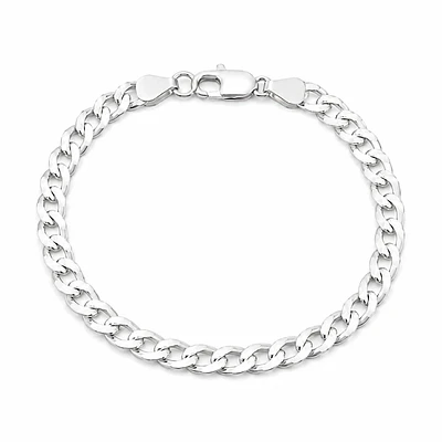 Pulsera cubana delgada plana Plata 925