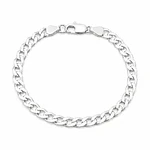 Pulsera cubana delgada plana Plata 925