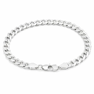 Pulsera cubana delgada plana Plata 925