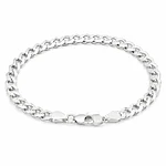 Pulsera cubana delgada plana Plata 925