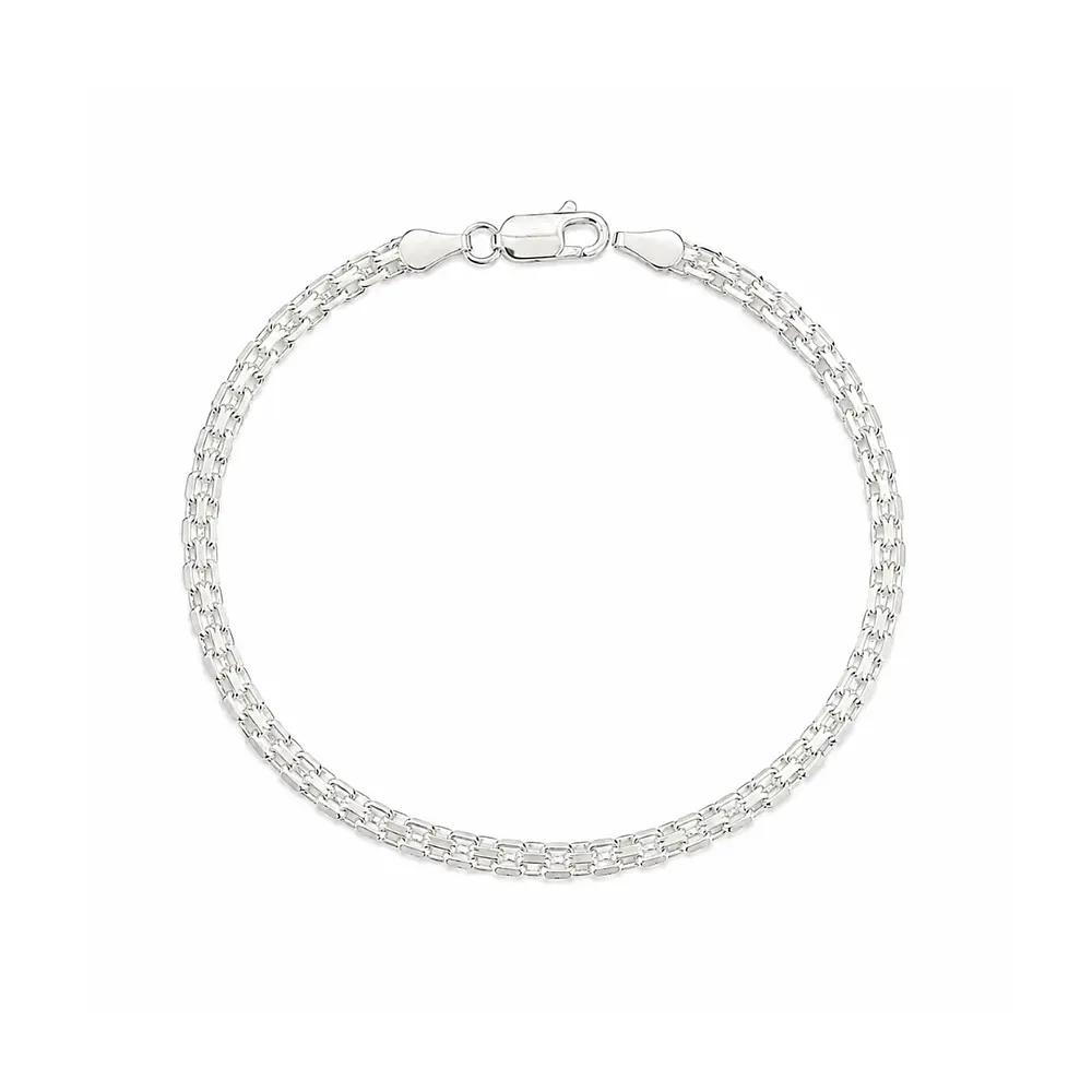 Pulsera tejido Bismark 4mm Plata 925