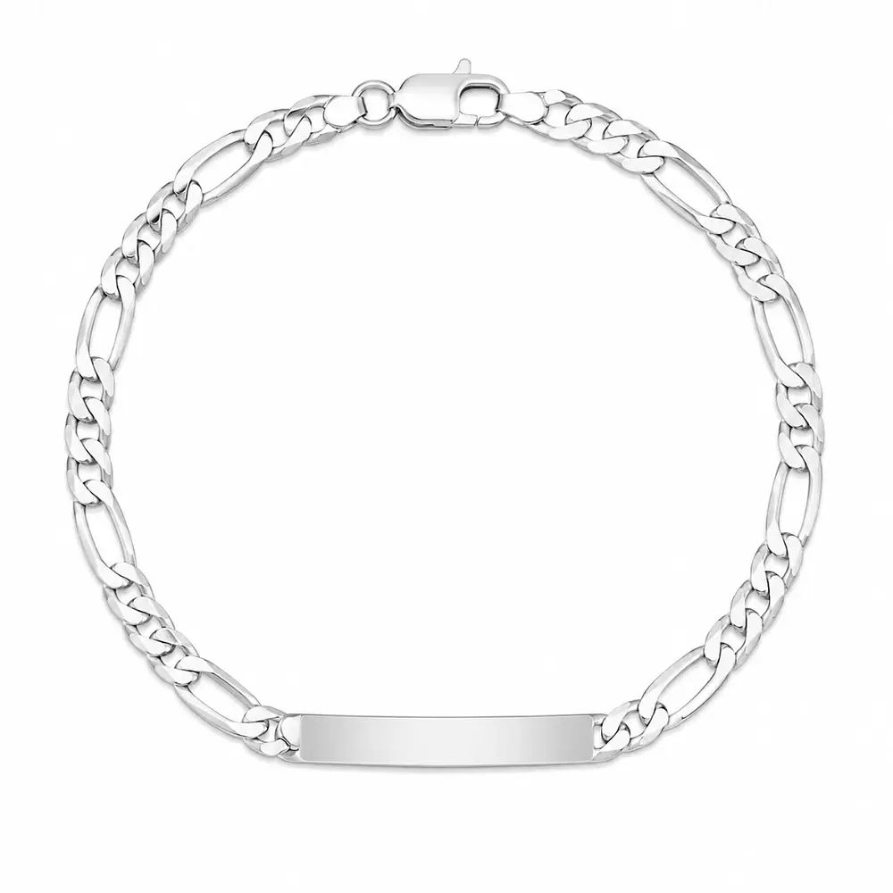 Pulsera esclava tejido fígaro personalizable Plata 925