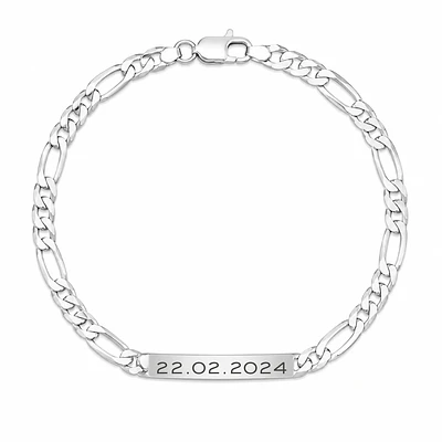 Pulsera esclava tejido fígaro personalizable Plata 925