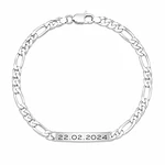 Pulsera esclava tejido fígaro personalizable Plata 925