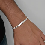 Pulsera esclava tejido fígaro personalizable Plata 925