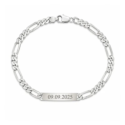 Pulsera esclava tejido fígaro personalizable Plata 925