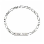 Pulsera esclava tejido fígaro personalizable Plata 925