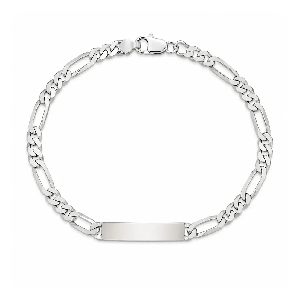 Pulsera esclava tejido fígaro personalizable Plata 925