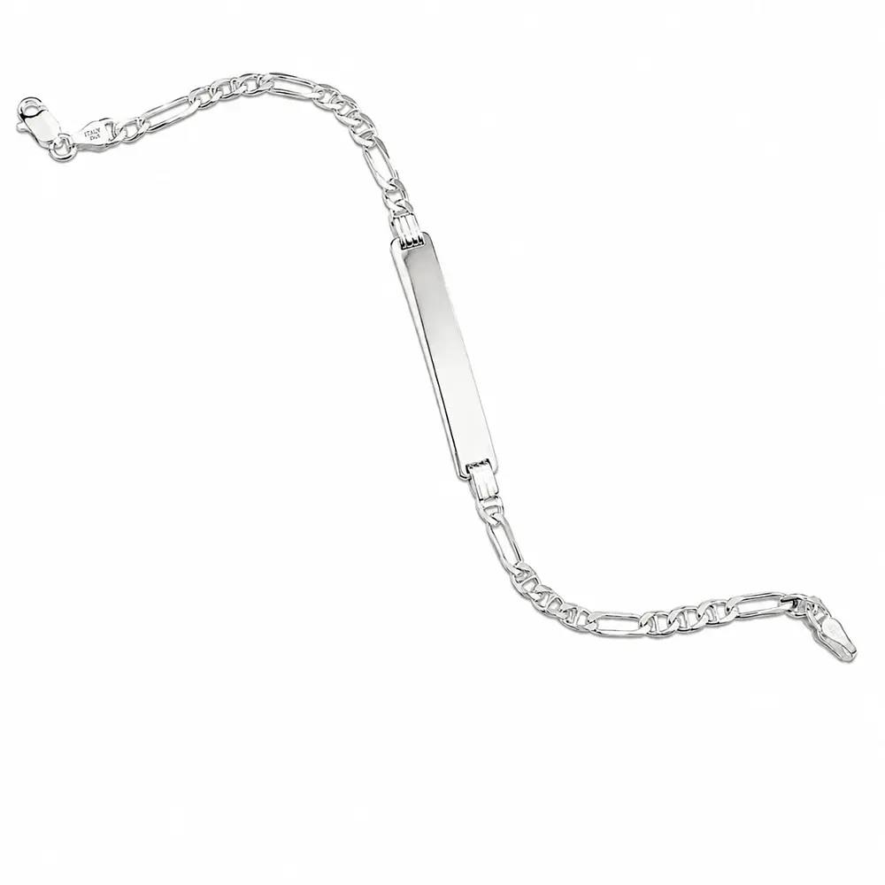 Pulsera esclava tejido fígaro personalizable Plata 925