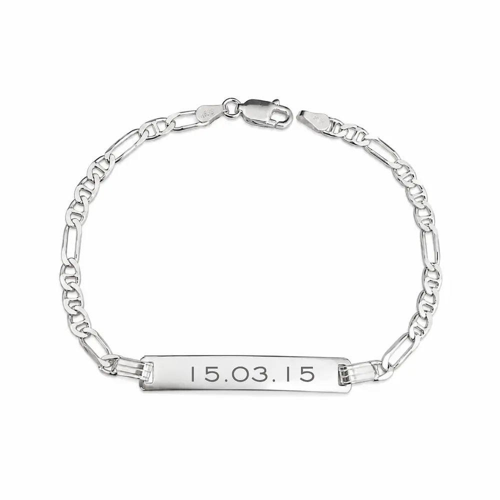 Pulsera esclava tejido fígaro personalizable Plata 925