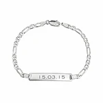 Pulsera esclava tejido fígaro personalizable Plata 925