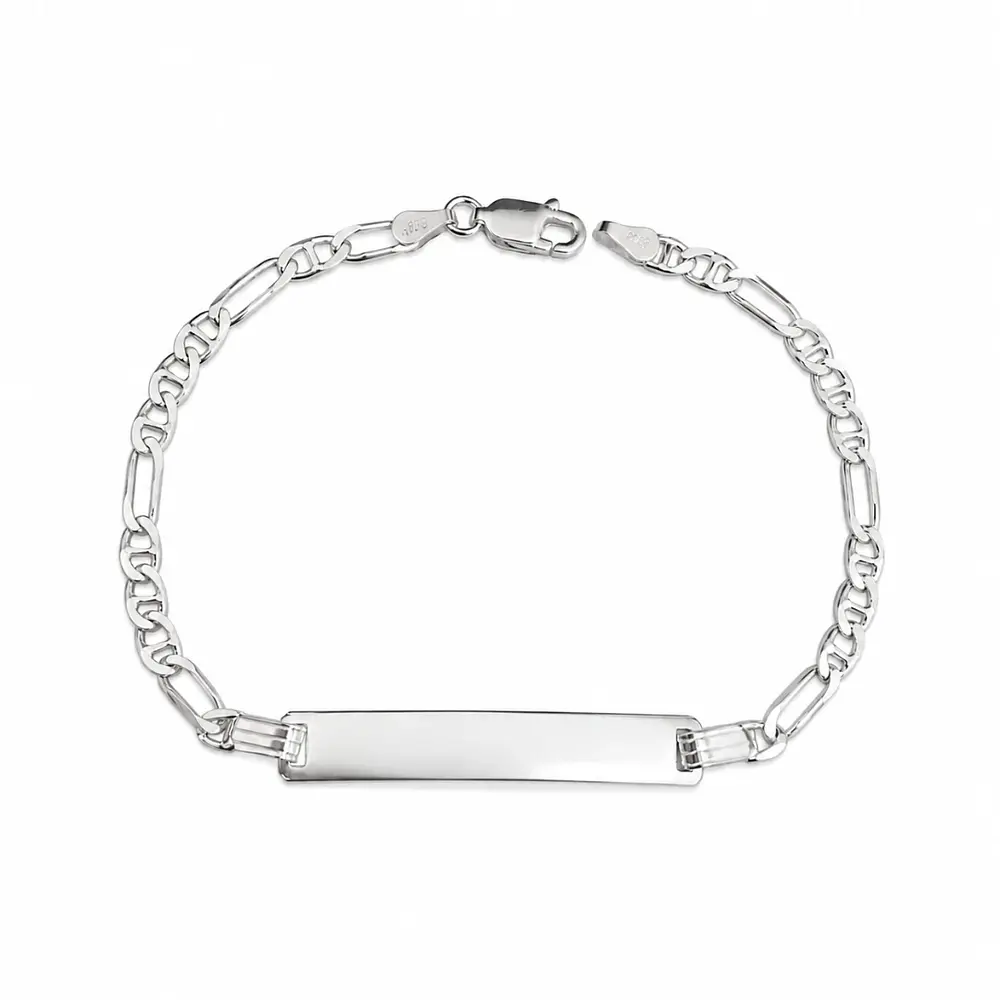 Pulsera esclava tejido fígaro personalizable Plata 925