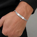 Pulsera esclava tejido fígaro personalizable Plata 925