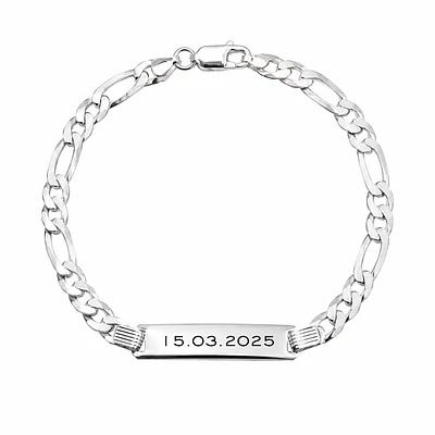 Pulsera esclava tejido fígaro personalizable Plata 925