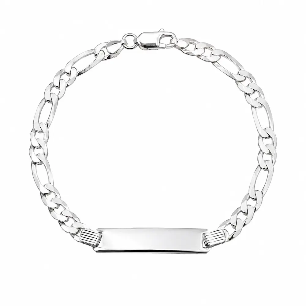 Pulsera esclava tejido fígaro personalizable Plata 925