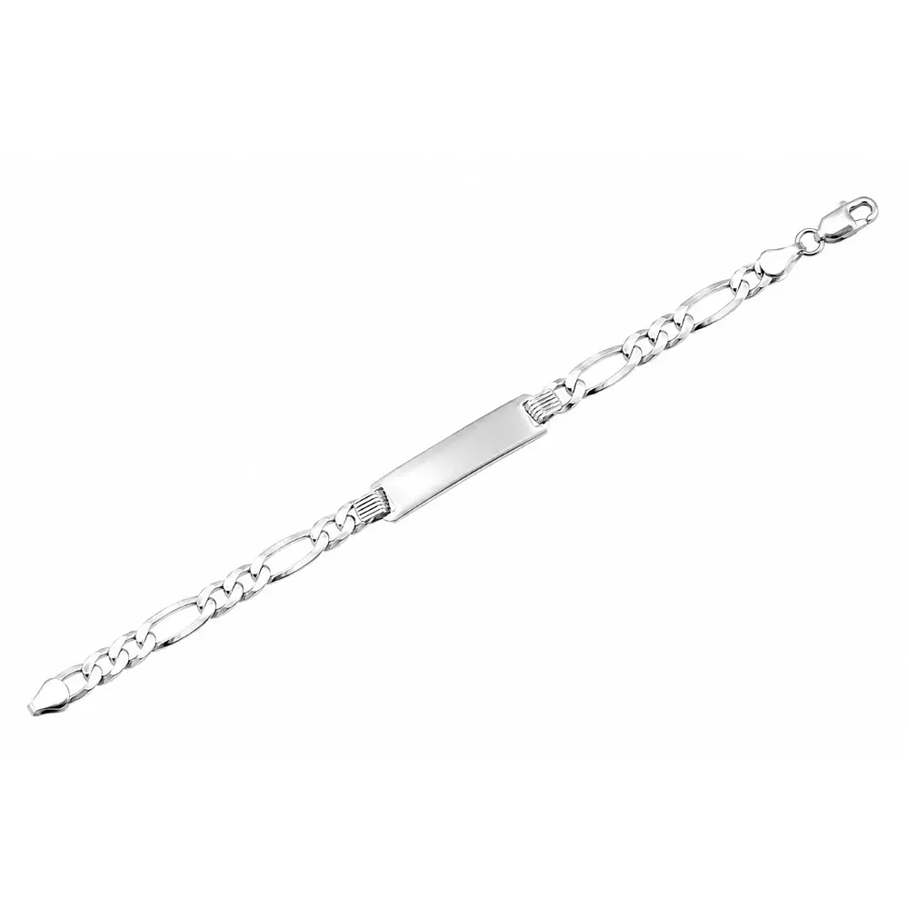 Pulsera esclava tejido fígaro personalizable Plata 925