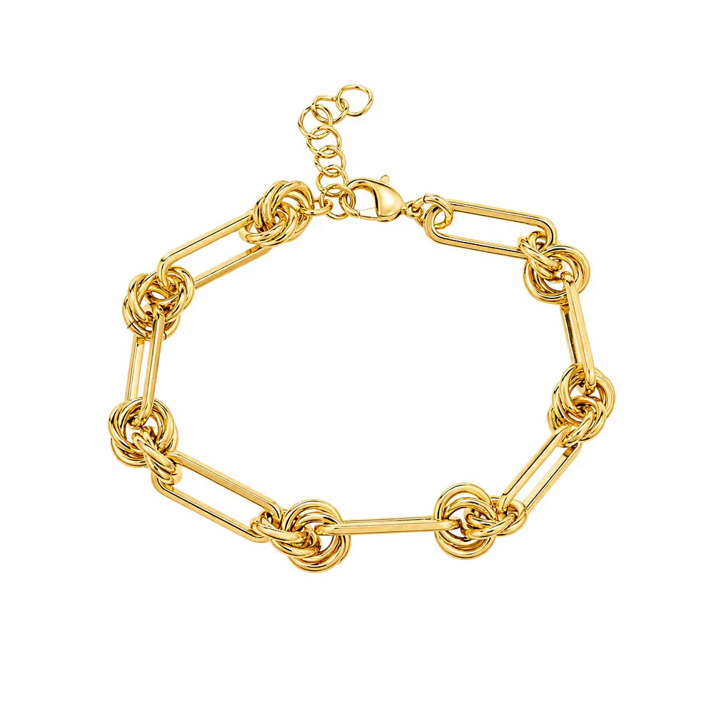 Pulsera eslabonada con nudos entrelazados 