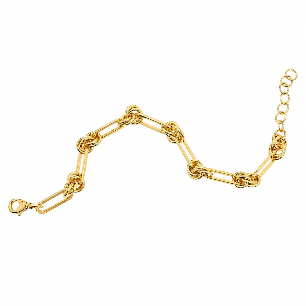 Pulsera eslabonada con nudos entrelazados 