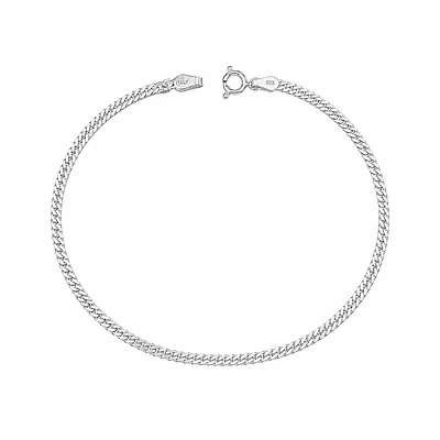 Pulsera con tejido cubano delgado 925