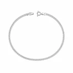Pulsera con tejido cubano delgado 925