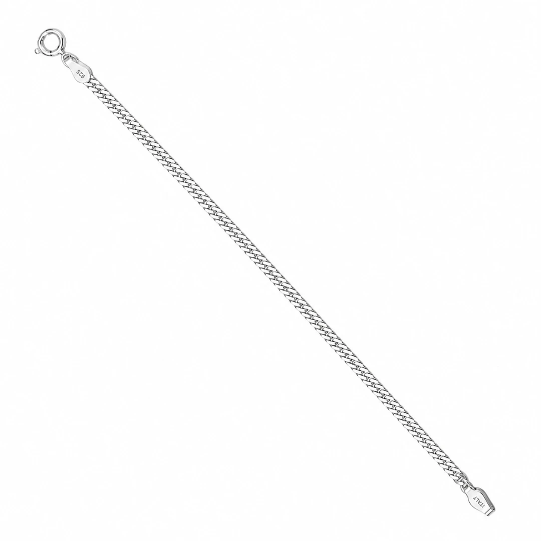 Pulsera con tejido cubano delgado 925