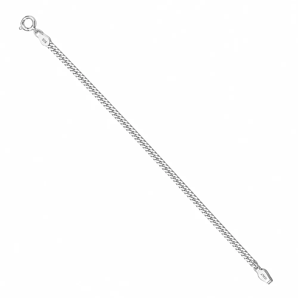 Pulsera con tejido cubano delgado 925