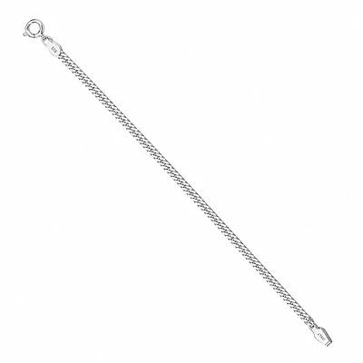 Pulsera con tejido cubano delgado 925