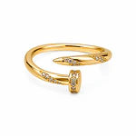 Anillo tipo clavo con micro incrustaciones ajustable