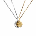 Collar de sol y luna con imán para parejas 